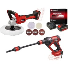 Esranın Dünyası Einhell Hypresso 18/24-1 + Ce-Cp 18/180 Li E Akülü Basınçlı Yıkama Tabancası ve Polisaj Makinesi Seti (4,0 Ah Akü ve Şarj Cihazı Dahildir)