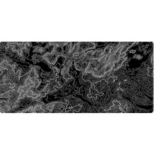 Esranın Dünyası Porge Gaming Mouse Pad 120X60 cm Xxxl Büyük Dikişli Kenar Speed Oyuncu Mouse Pad(Topographic Black) (Dragon)