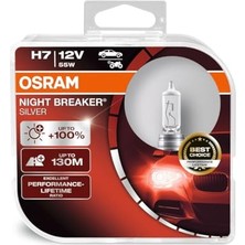 Esranın Dünyası Osram Night Breaker Silver 12V H7 55W 64210NBS 130M Fazla Mesafe          [enerji Sınıfı A]