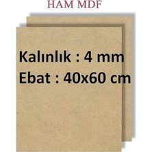 Esranın Dünyası Mobilreyon 3 Adet Duralit Ham Mdf, 40X60 cm Ebat, 4 mm Kalınlık, Boyama Hobi Resim Altlığı Tuval
