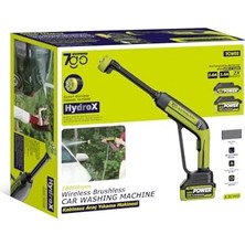Esranın Dünyası 7CW02 Akülü Şarjlı Yüksek Basınçlı Araç ve Bahçe Yıkama Temizleme Tabancası 18000 Rpm Fırçasız Motor 203 Psı Maksimum Basınç 2x Li-Ion Batarya Usb-C Hızlı Şarj 5m Hortum Köpük Tabancası
