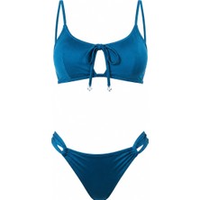 D Lingerie Bleu Pétrole Sporcu Bikini Takımı- DM1868