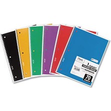 Esranın Dünyası Spiral Notebooks, 1 Subject, College Ruled Paper, 70 Yaprak, Renkli Not Defterleri, Çizgili Kağıt, Ev Okul Malzemeleri & K-12, 10 1/2" x 8", Çeşitli Renkler, 6 Paket (73065)