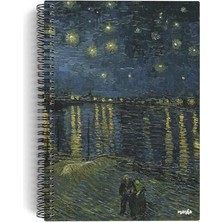 Esranın Dünyası Vincent Van Gogh/starry Night Over The RHONE,1888 | Spiralli Defter 04 | A5 | Çizgisiz | 100 Sayfa