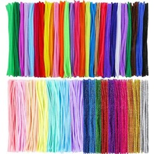 Esranın Dünyası Şönil Pastel Metalik ve Ana Renkler 30 cm 75 Li 1 Paket Renkli Tüylü Tel Peluş Tel 30 cm Elişi Okul Projeleri Süsleme