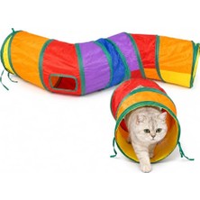 Esranın Dünyası Sogud Kedi Oyun Tüneli Katlanabilir Kıvrımlı Model, Kedi Oyuncağı Tünel Ev, Renkli Kedi Köpek Oyun Alanı, Geniş Girişli Dayanıklı Kumaş, Taşınabilir Evcil Hayvan Tüneli 130X30X30 cm