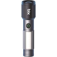 Esranın Dünyası Bix Flashlight BX2153FL 7W Led, Max. 330 Lümen Parlaklık ve 325 Metreye Ka Menzilli 2000MAH Şarj Edilebilir Manyetik Cob LED Gövdeli Kompakt El Feneri          [ A]