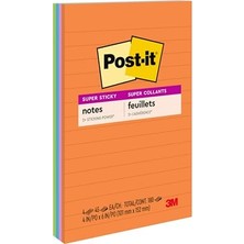 Esranın Dünyası Süper Yapışkan Çizgili Notlar, 4 Yapışkan Not Defteri, 4 x 6 Inç, Okul Malzemeleri, Ofis Ürünleri, Dikey Yüzeyler, Monitörler, Duvarlar ve Pencereler Için Yapışkan Notlar, Enerji Arttırma