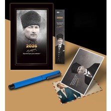 Esranın Dünyası 2026 Komutan Atatürk Ajandası Ayraç Kartpostal Kalem - Mavi