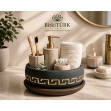 BitkiTÜRK Dekoratif Beton Organizer ve Altlık Seti, Konsol Dekoru, Mum ve Difüzör Standı, Ev Dekorasyonu, Masaüstü Organizer, Modern Beton Dekoratif Obje
