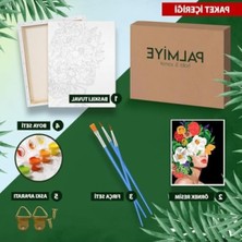 Esranın Dünyası Sayılarla Boyama Tuval Seti Fırça ve Boya Dahil 40X50 cm