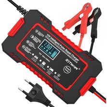 Esranın Dünyası Rj Tianye 12V 6A Araba Motosiklet Kurşun Asit Akü Şarj Cihazı Auto Islak Kuru Jel Onarım LED Ekran