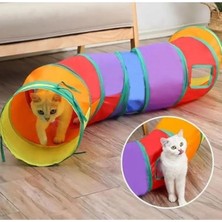 MarkEntegra Renkli Kedi ve Köpek Oyun Tüneli, Katlanabilir, Uzun Eğlenceli Oyuncak Tüneli, Egzersiz ve Zeka Ge