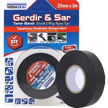 Esranın Dünyası BADEM10 Gerdir Sar Esnek Tamir Bandı 20 mm x 3 mt Kendinden Birleşen Kauçuk Bant