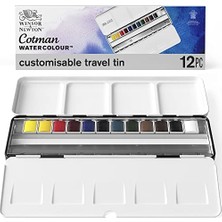 Esranın Dünyası Cotman Aquarellfarben Set Blue Box, 12 Wasserfarben In 1/2 Näpfen