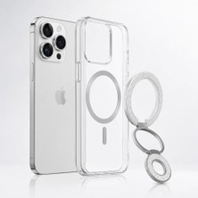 Casen Universal Simli Gümüş 3 Kademeli Katlanabilir Magsafe Telefon Standı