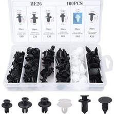 Esranın Dünyası Busstier Oto Fastener Klips Seti 100 Adet 6 Boyut Tampon Kapı Döşeme Pervaz Tutucu Plastik Klips Çeşitleri Araç Iç Dış Aksam Uyumlu