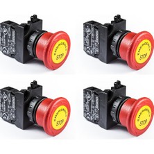 Emas Acil Stop Buton 40MM Etiketli Çevirmeli 1 Nk Kırmızı (4 ADET)(CP200EE)