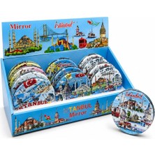 Svoria Store Mey Ithalat® Taşlı Istanbul Temalı Ince El Aynası