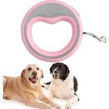 MarkEntegra Geri Çekilebilir Otomatik Köpek Tasması, 2.5 Metre, Pembe