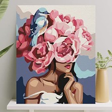 Esranın Dünyası Sayılarla Boyama Tuval Seti Fırça Boya Dahil (Çıtalı) 40X50 cm - Manolya