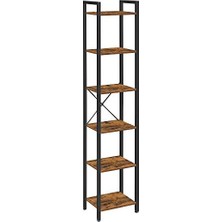 Esranın Dünyası Vasagle Raf, Kitaplık, Dikili Raf, DVD Rafı, 6 Seviyeli, Ofis Rafı, Açık Raflar, Ofis, Oturma Odası, Yatak Odası, Mutfak Için, 30 x 40 x 187,5 Cm, Vintage Kahverengi-Siyah LLS101B01