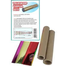 Esranın Dünyası Teleskop Yapım Seti Mercekli 1 Paket Basit Teleskop Yapım Seti Mercek Deney Seti Silindir Karton