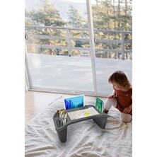 Esranın Dünyası Çok Amaçlı Gri Plastik Laptop Masası