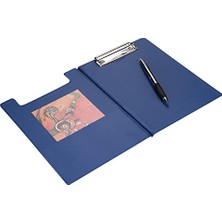 Esranın Dünyası A5 Küçük Ebat Kapaklı Sekreterlik Pvc 100 Yaprak Kapasiteli A5 Clip Board 17,5X24 Cm. Mavi