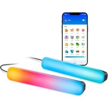 Esranın Dünyası Wiz 2'li Gradient Işık Barı - Siyah (30 Cm) Rgbıc Aynı Anda Birden Fazla Renk Gösterir – Kolay Kurulum, Wi-Fi ile Bağlanır – Uygulama/dil ile Kontrol, Google Home, Alexa ve Homekit ile Çalışır