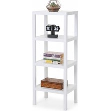 Esranın Dünyası Deconox 4 Katlı Köşe Rafı | Banyo, Mutfak ve Kiler Için Yer Tasarruflu Organizer | Çok Amaçlı Plastik Raf | 4 Farklı Renk Seçeneği (38X29X100CM) (Beyaz)