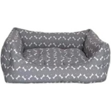 MarkEntegra Gri-Beyaz Renkli Orta Boy Köpek Yatağı 60X70 cm