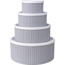 Esranın Dünyası 4 Lü Yuvarlak Saklama Kabı Seti Çizgili Desenli Bpa Içermez 3 Lt 1.8 Lt 1 Lt 0,55 Lt Buzdolabı Düzenleyici Mikrodalga ve Derin Dondurucu Uyumlu Bpa Içermez Sağlıklı Erzak Kabı (Gri, Yuvarlak 4 Lü Set)