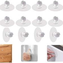 MarkEntegra Aee® 10 Adet Çok Amaçlı Yapışkanlı Askı Kulp Tutamaç Tokmak Kapı Pencere Dolap Çekmece Klozet Kapağı Tutacağı Banyo