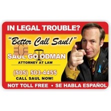 Esranın Dünyası Better Call Saul Kartviziti Kart Kaplama Sticker Kart Etiketi