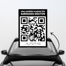 Esranın Dünyası Autotag Qr Kodlu Akıllı Araç Etiketi - Karekod Numaratör - Içten Yapıştırmalı Cam Etiket
