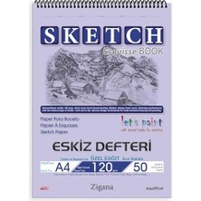 Esranın Dünyası Zigana A4 Spiralli Eskiz Defteri – 50 Yaprak, 120 gr Çizim Bloknotu, Sanat Defteri