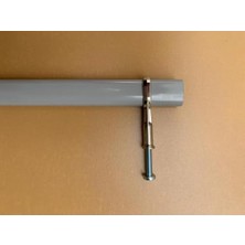 Esranın Dünyası Dolap Askı Borusu Gri+2 Flanş Tüm Ölçüler Tüm Markalara Uyumlu 83CM