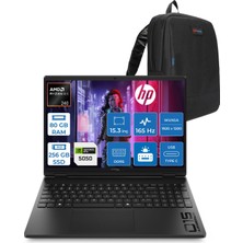 Hp Hyperx Omen Amd Ryzen 5 240 80GB Ddr5 256GB SSD 8GB/RTX5050 15.3" Wuxga 165Hz 6.5ms IPS Windows 11 Home Gaming Bilgisayar D2QW7EAH31 + Zetta Çanta