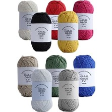 Esranın Dünyası 25 Gram Mini Cotton SERISI%100 Pamuk Örgü Ipi 10 Renk Punch ve Amigurumi Ipi