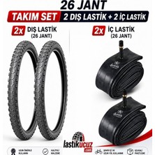 Esranın Dünyası Servis 26X1.95 Dış Lastik (Force) ve Iç Lastiği Bisiklet Lastiği ve Iç Lastiği (2 Şer Adet, Takım)