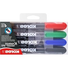 MarkEntegra 4 Renk Kalıcı Marker Seti - 3-5 mm Konik Uç