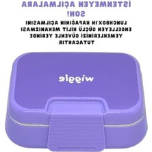 MarkEntegra Tek Katlı Mor Paslanmaz Çelik 1030ML Lunchbox, 2 Bölmeli Sefer Tası