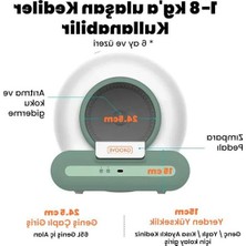 MarkEntegra Akıllı Kedi Tuvaleti, 65L Kapasite, 9l Çöp Torbası, Yeşil Renk