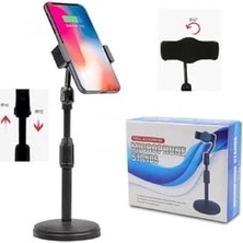 Esranın Dünyası Enashop Masaüstü Teleskopik Telefon Tutucu Telefon Tutacağı Masa Üstü Siyah