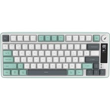 Esranın Dünyası Hawk Gaming HK255 Membrane LCD Rgb Kablosuz/bluetooth%75 Türkçe Gaming Klavye (Gri Yeşil)