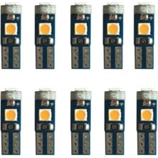 Esranın Dünyası 10 Adet T5 LED Mini Dipsiz Kilometre Gösterge Ambians Aydınlatma Turuncu