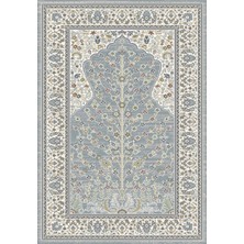 Eko Halı Mystic Seccade Mys SCD01 Cream Blue Zarif Klasik Motifleri Ince Renk Geçişleriyle Zenginleştiren Kaliteli Viskon Dokuma Seccade