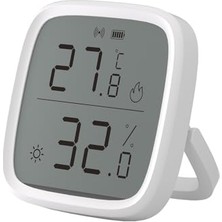Esranın Dünyası SNZB-02D Akıllı Mini Zigbee Sıcaklık ve Nem Sensörü, Iç Mekan Higrometre Termometresi, LCD Ekran, 5s Yenileme, Alexa/google Home/home Assistant ile Uyumlu