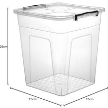 MarkEntegra Kilitli Kapaklı Şeffaf Plastik Saklama Kutusu, 5 Litre Hacim
